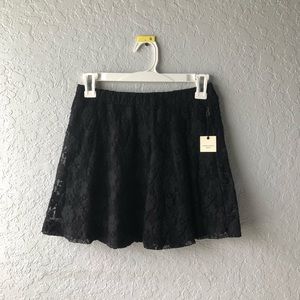 Black, Forever 21 Lace Skater Skirt, S